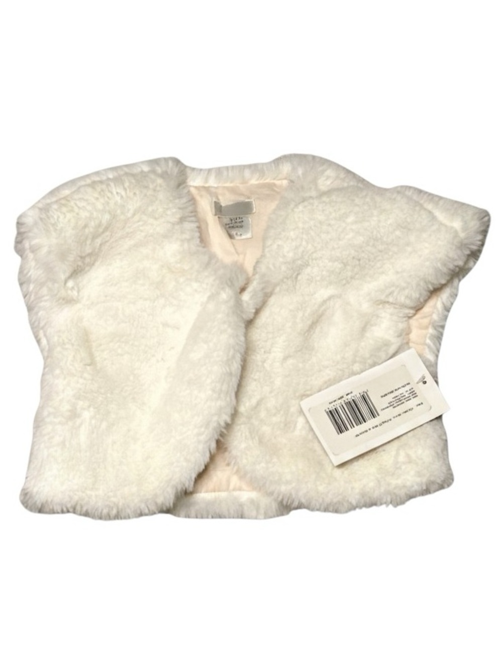 Mamas & Papas Ivory Plush Faux Fur Cropped Vest